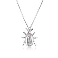 Sterling Silver Hip-Hop Simple Style Insect Pendant Necklace sku image 3