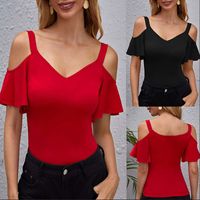 Women's T-shirt Short Sleeve T-shirts Elegant Classic Style Solid Color main image 1