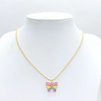 Copper Sweet Butterfly Plating Pendant Necklace main image 4