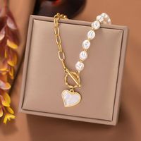 Titanium Steel Simple Style Heart Shape Plating Pendant Necklace sku image 4