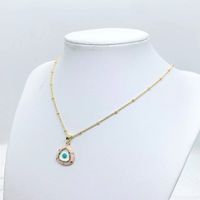 Copper Elegant Devil's Eye Plating Pendant Necklace sku image 6