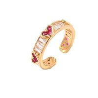 Wholesale Simple Style Heart Shape Copper Open Rings sku image 4