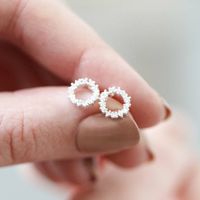 1 Pair Simple Style Circle Plating Inlay Copper Zircon Ear Studs main image 1