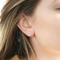 1 Pair Simple Style Circle Plating Inlay Copper Zircon Ear Studs main image 3