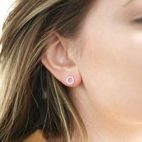 1 Paire Style Simple Cercle Placage Incruster Le Cuivre Zircon Boucles D'Oreilles main image 3