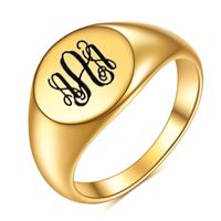 Simple Style Classic Style Letter Titanium Steel Plating Women's Rings main image 6