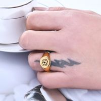 Simple Style Classic Style Letter Titanium Steel Plating Women's Rings main image 4