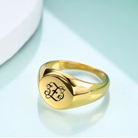 Simple Style Classic Style Letter Titanium Steel Plating Women's Rings main image 2