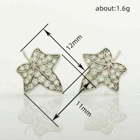 1 Pair Simple Style Maple Leaf Plating Inlay Copper Zircon Ear Studs main image 2