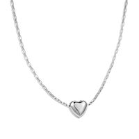 Sterling Silber Einfacher Stil Herzform Überzug Halskette sku image 2