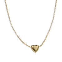 Sterling Silber Einfacher Stil Herzform Überzug Halskette sku image 1