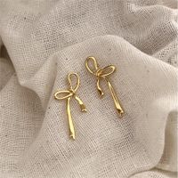 1 Pair Simple Style Bow Knot Plating Sterling Silver Ear Studs main image 1