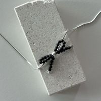 Sterling Silber Einfacher Stil Bogenknoten Halskette Mit Anhänger main image 5