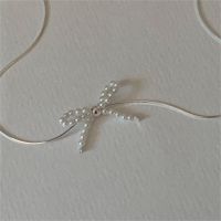 Argent Sterling Style Simple Noeud D'Arc Pendentif main image 2
