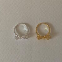 Sterling Silver Simple Style Bow Knot Open Rings main image 2