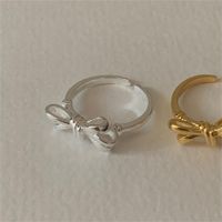 Sterling Silver Simple Style Bow Knot Open Rings main image 3