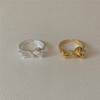 Sterling Silver Simple Style Bow Knot Open Rings main image 1