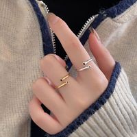 Sterling Silver Simple Style Geometric Open Rings main image 4