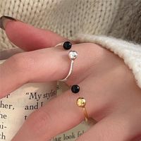 Sterling Silver Simple Style Color Block Open Rings main image 1