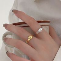 Sterling Silver Simple Style Knot Open Rings main image 1