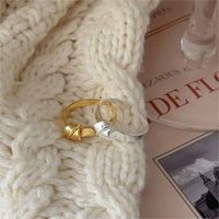 Sterling Silver Simple Style Knot Open Rings main image 5