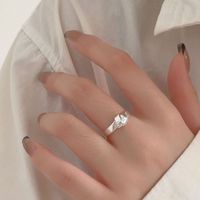 Sterling Silver Simple Style Knot Open Rings sku image 1
