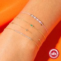 Simple Style Geometric Sterling Silver Plating Bracelets main image 5