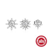 3 Pieces Set IG Style Simple Style Shiny Star Plating Inlay Sterling Silver Zircon Ear Studs main image 4