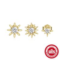 3 Pieces Set IG Style Simple Style Shiny Star Plating Inlay Sterling Silver Zircon Ear Studs main image 6