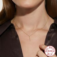 Simple Style Geometric Sterling Silver Plating Pendant Necklace main image 4