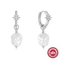 1 Pair Elegant Snowflake Plating Sterling Silver Drop Earrings sku image 10