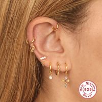 1 Pair Simple Style Geometric Plating Sterling Silver Drop Earrings main image 5