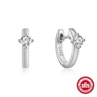 1 Pair Simple Style Geometric Plating Sterling Silver Hoop Earrings sku image 2