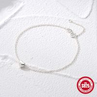 Simple Style Heart Shape Sterling Silver Plating Bracelets main image 5