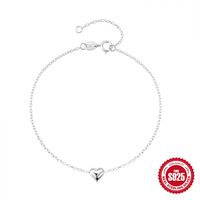 Simple Style Heart Shape Sterling Silver Plating Bracelets sku image 2