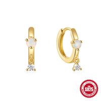 1 Pair Simple Style Geometric Solid Color Plating Sterling Silver Hoop Earrings main image 1