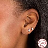 1 Pair Simple Style Geometric Plating Sterling Silver Ear Studs main image 8