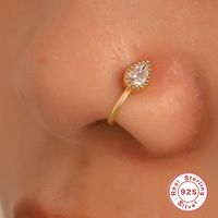 1 Piece Nose Rings & Studs Simple Style Star Moon Sterling Silver Plating Nose Ring main image 8