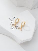 1 Pair IG Style Shiny Elk Inlay Copper Zircon 18K Gold Plated Ear Studs main image 3