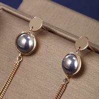 1 Pair Elegant Xuping Simple Style Round Tassel Plating Inlay Alloy Copper Alloy Artificial Pearls 18k Gold Plated Drop Earrings main image 4
