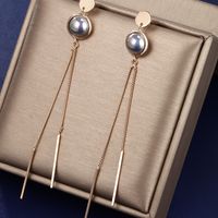 1 Pair Elegant Xuping Simple Style Round Tassel Plating Inlay Alloy Copper Alloy Artificial Pearls 18k Gold Plated Drop Earrings main image 1