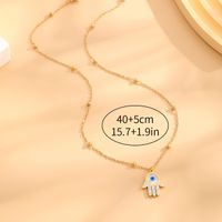 Acier Inoxydable 304 Style Simple Placage Incruster L'Oeil Du Diable Paume Strass Coquille Pendentif sku image 1