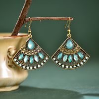 1 Pair Ethnic Style Sun Alloy Plating Inlay Beads Women's Drop Earrings sku image 17