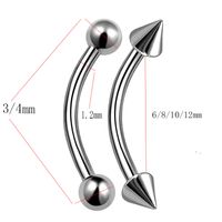 1 Piece Eyebrow Studs Simple Style Solid Color Pure Titanium main image 2