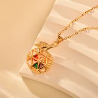Copper Simple Style Apple Plating Inlay Zircon Pendant Necklace main image 4