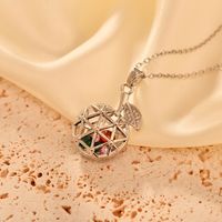 Copper Simple Style Apple Plating Inlay Zircon Pendant Necklace main image 5