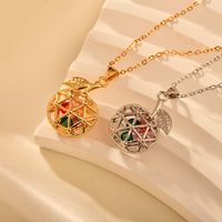 Copper Simple Style Apple Plating Inlay Zircon Pendant Necklace main image 9