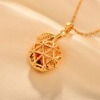 Copper Simple Style Apple Plating Inlay Zircon Pendant Necklace sku image 1