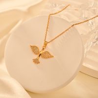 Stainless Steel Sweet Swan Pendant Necklace main image 5