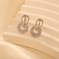 1 Pair Elegant Circle Steel Drop Earrings main image 6